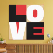 Liebe Refined Letter Art Design Red Black Gold Leinwanddruck (Insitu (Wohnzimmer))