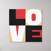 Liebe Refined Letter Art Design Red Black Gold
