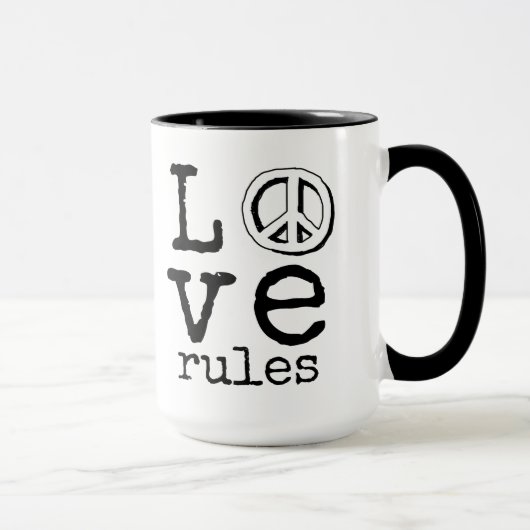 Liebe Regeln, Friedenszeichen, Kaffee-Tasse Tasse (Rechts)