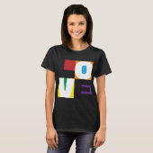Liebe Regenbogen 6 Farben Moderne Letter Art Desig T-Shirt (Vorne ganz)