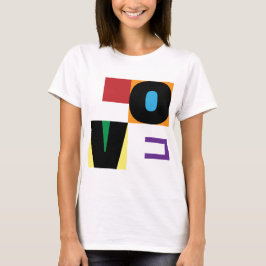 Liebe Regenbogen 6 Farben Zeitliche Buchstaben Art T-Shirt