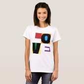 Liebe Regenbogen 6 Farben Zeitliche Buchstaben Art T-Shirt (Vorne ganz)