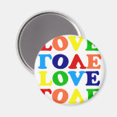 Liebe Regenbogen Alphabet Suppe Valentine Magnet (Vorderseite/Rückseite)