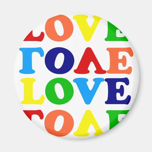 Liebe Regenbogen Alphabet Suppe Valentine Magnet (Vorne)