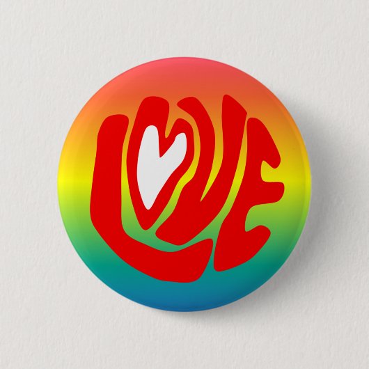 Liebe-Regenbogen Button (Vorderseite)
