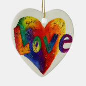 Liebe Regenbogen Glitzer Kunst, Dichtung und Musik Keramikornament (Rechts)