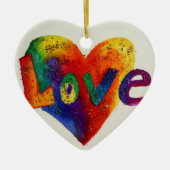 Liebe Regenbogen Glitzer Kunst, Dichtung und Musik Keramikornament (Vorne)