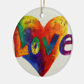 Liebe Regenbogen Glitzer Lugano Unexpected Classic Keramikornament (Links)