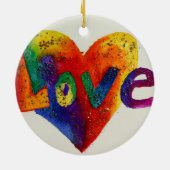 Liebe Regenbogen Glitzer Lugano Unexpected Classic Keramikornament (Hinten)