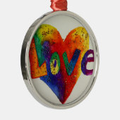 Liebe Regenbogen Glitzer Lugano Unexpected Classic Silbernes Ornament (Rechts)
