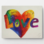 Liebe Regenbogen Herz Glitzer Malerei Gedicht Plaq Fotoplatte (Vorderseite)
