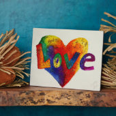 Liebe Regenbogen Herz Glitzer Malerei Gedicht Plaq Fotoplatte (Seite)