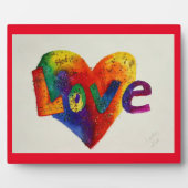 Liebe Regenbogen Herz Glitzer Malerei Gedicht Plaq Fotoplatte (Vorderseite)
