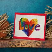 Liebe Regenbogen Herz Glitzer Malerei Gedicht Plaq Fotoplatte (Seite)