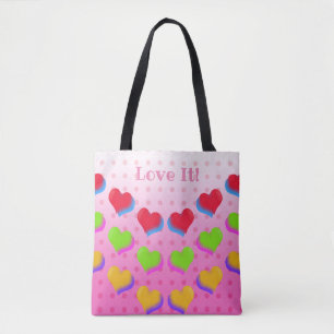 Liebe Regenbogen Herzen Süß Lustig Rosa Retro Must Tasche
