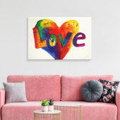 Liebe Regenbogen Herzstück Glitzer Gemälde Leinwan Leinwanddruck (Insitu (Wohnzimmer))