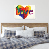 Liebe Regenbogen Herzstück Glitzer Gemälde Leinwan Leinwanddruck (Insitu (Schlafzimmer))