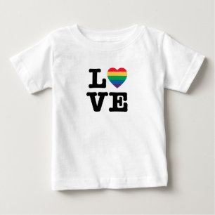Liebe Regenbogen Herzwort Baby T-shirt