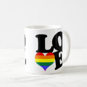 Liebe-Regenbogen-Pride Kaffeetasse (VorderseiteRechts)