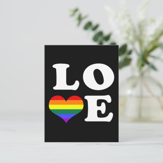Liebe-Regenbogen-Pride Postkarte (Stehend Vorderseite)