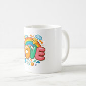 🌈💖 „LIEBE“ Regenbogen-Tasse ☕✨ Kaffeetasse (VorderseiteRechts)