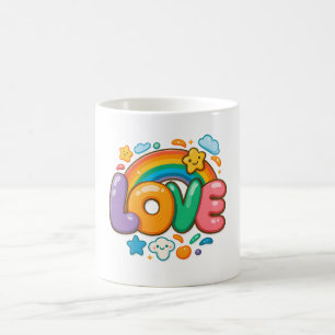 🌈💖 „LIEBE“ Regenbogen-Tasse ☕✨ Kaffeetasse