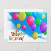 Liebe-Regenbogenballons zum Geburtstag Postkarte (Vorne/Hinten)