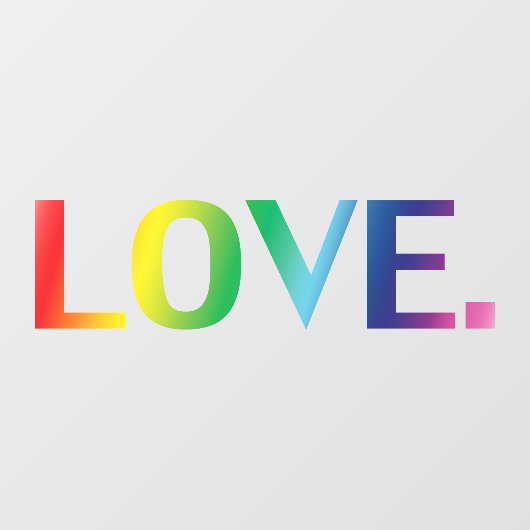 Liebe Regenbogenfarben Gay que Stolz lgbtq Fensteraufkleber (Blatt)
