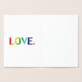Liebe Regenbogenfarben Typografie Folienkarte (Innenseite)