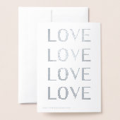 Liebe Regenbogenfarben Typografie Folienkarte (Rückseite mit Umschlag)