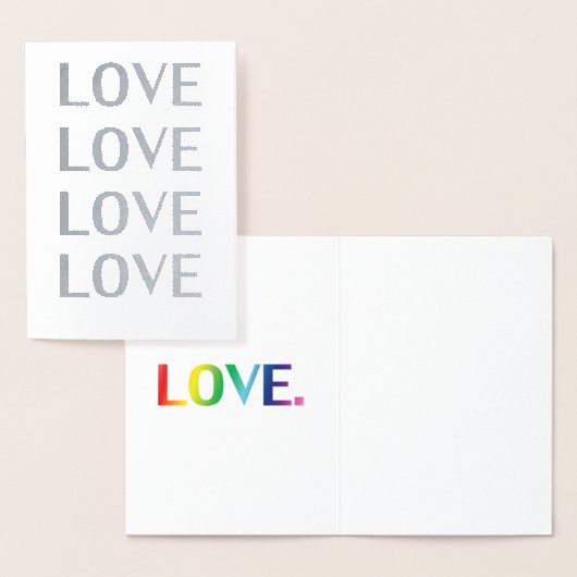 Liebe Regenbogenfarben Typografie Folienkarte (Anzeige)