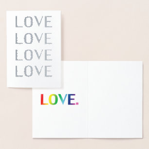 Liebe Regenbogenfarben Typografie modern Folienkarte