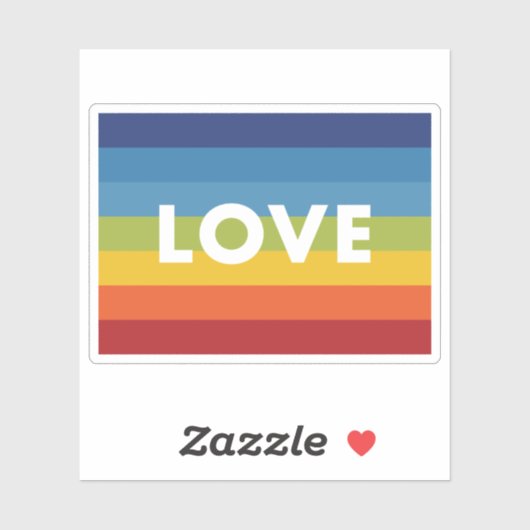 Liebe-Regenbogenflagge Aufkleber (Blatt)