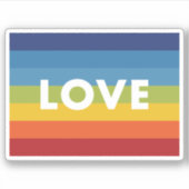 Liebe-Regenbogenflagge Aufkleber (Vorderseite)
