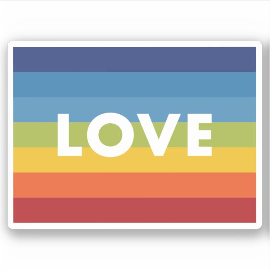 Liebe-Regenbogenflagge Aufkleber (Vorderseite)