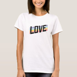 Liebe Regenbogenstreifen T-Shirt