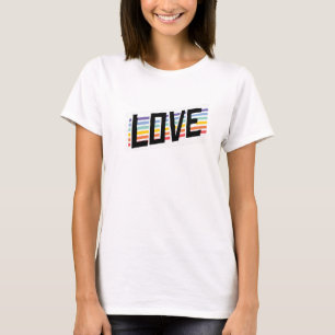 Liebe Regenbogenstreifen T-Shirt