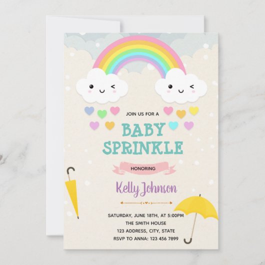 Liebe Regendusche Geburtstagsfeier Einladung (Vorderseite)