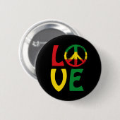 LIEBE Reggae mit Friedenssymbol Button (Vorne & Hinten)
