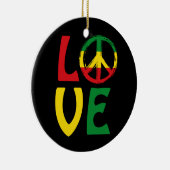 LIEBE Reggae mit Friedenssymbol Keramik Ornament (Rechts)