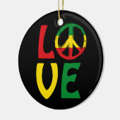 LIEBE Reggae mit Friedenssymbol Keramik Ornament (Links)