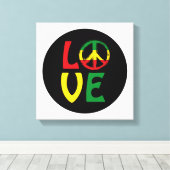LIEBE Reggae mit Friedenssymbol Leinwanddruck (Insitu (Holzboden))