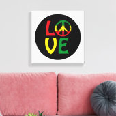 LIEBE Reggae mit Friedenssymbol Leinwanddruck (Insitu (Wohnzimmer))