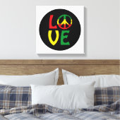 LIEBE Reggae mit Friedenssymbol Leinwanddruck (Insitu (Schlafzimmer))