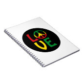 LIEBE Reggae mit Friedenssymbol Notizblock (Rechte Seite)