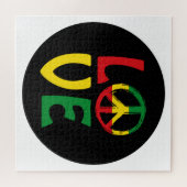 LIEBE Reggae mit Friedenssymbol Puzzle (Horizontal)