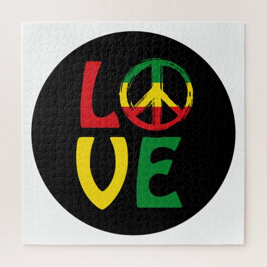 LIEBE Reggae mit Friedenssymbol Puzzle (Vertikal)
