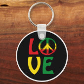 LIEBE Reggae mit Friedenssymbol Schlüsselanhänger (Vorderseite)