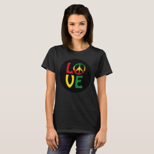 LIEBE Reggae mit Friedenssymbol T-Shirt