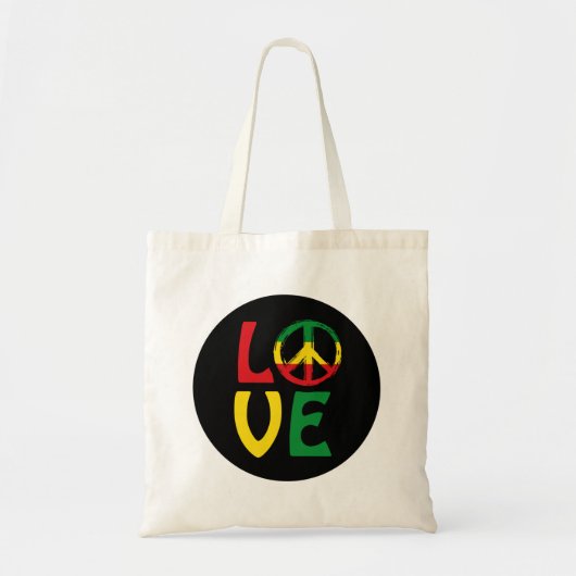 LIEBE Reggae mit Friedenssymbol Tragetasche (Vorne)